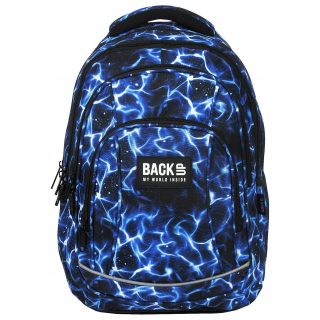 ZÁLOŽNÝ ŠKOLSKÝ BATOH PRE MLÁDEŽ, 4 priehradky, VODA NAVY BLUE SKY